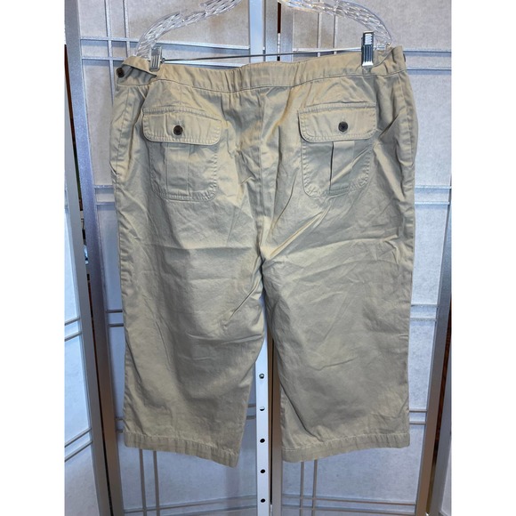 Land's End Casual Cropped Pants Tan Size 18 High Rise - Picture 4 of 4